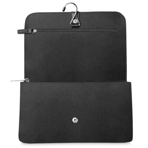 NWT GIORGIO ARMANI Black Fold Over Hangable Toiletry Travel‎ Bag w/ Dust Bag